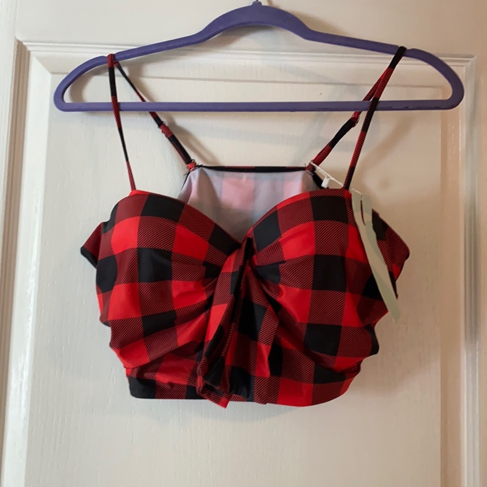 Plaid Bikini Top